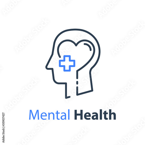 Mental health, human head, psychological help, psychiatry concept