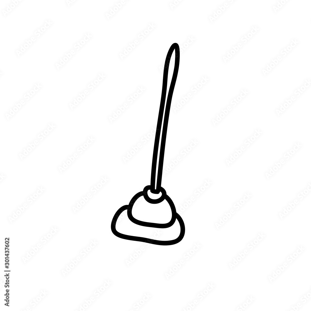 plunger doodle icon, vector illustration plunger doodle icon, vector illustration