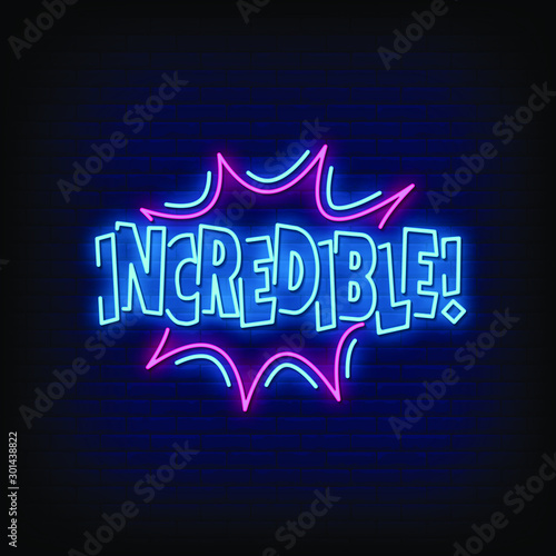Incredible Neon Signs Style Text Vector