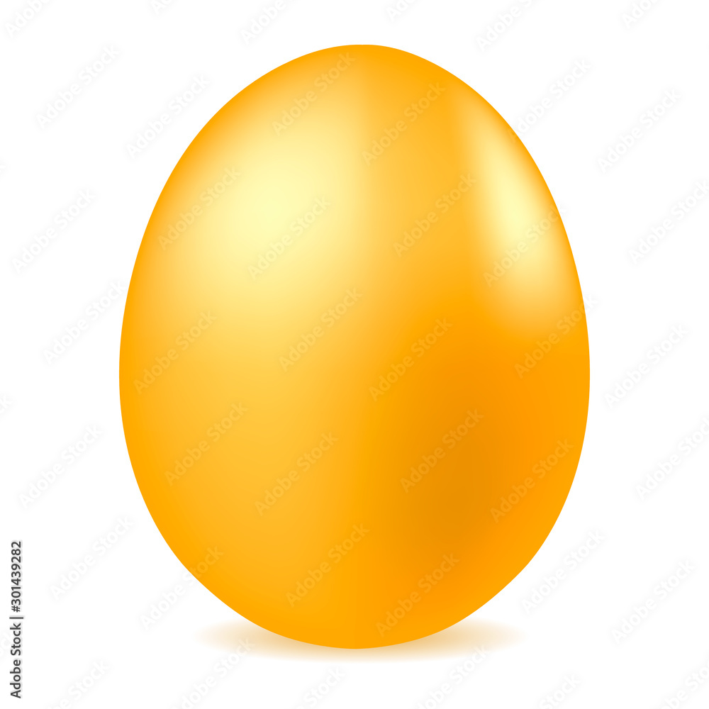 Vector image of a golden easter egg. Work with reflections, shadows and image volume. Element for your design.