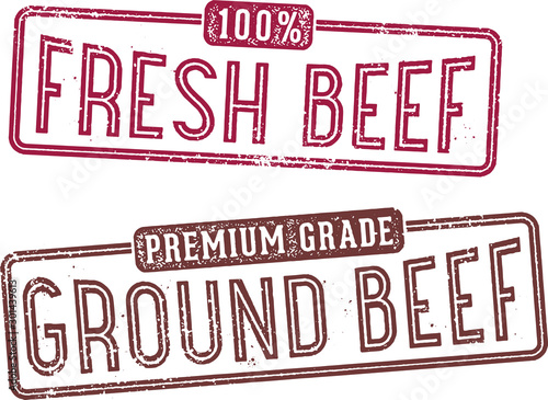 Fresh Ground Beef Meat Rubber Stamps