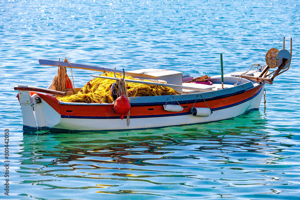 Fishing boat off the coast of Crete, Greece