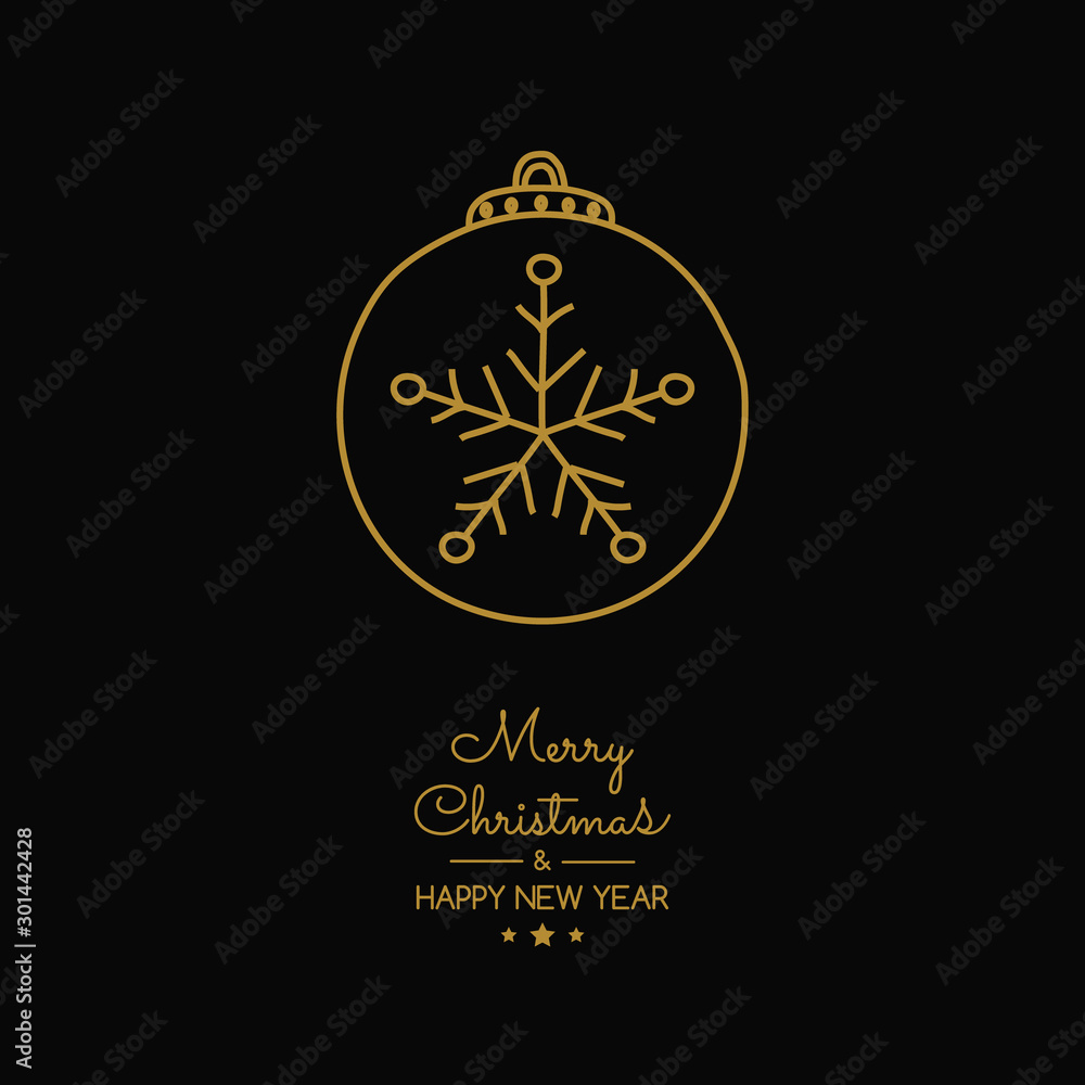 Christmas card in retro style with hand drawn bauble. Vector. Christmas card in retro style with hand drawn bauble. Vector.