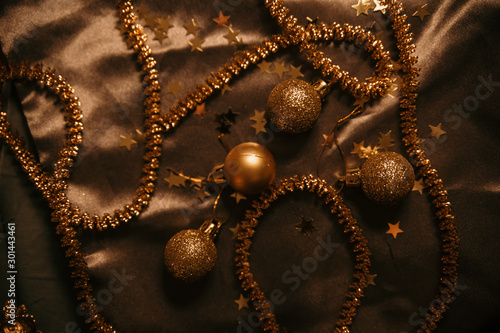 christmass stuff cristmass balls and stars brown color