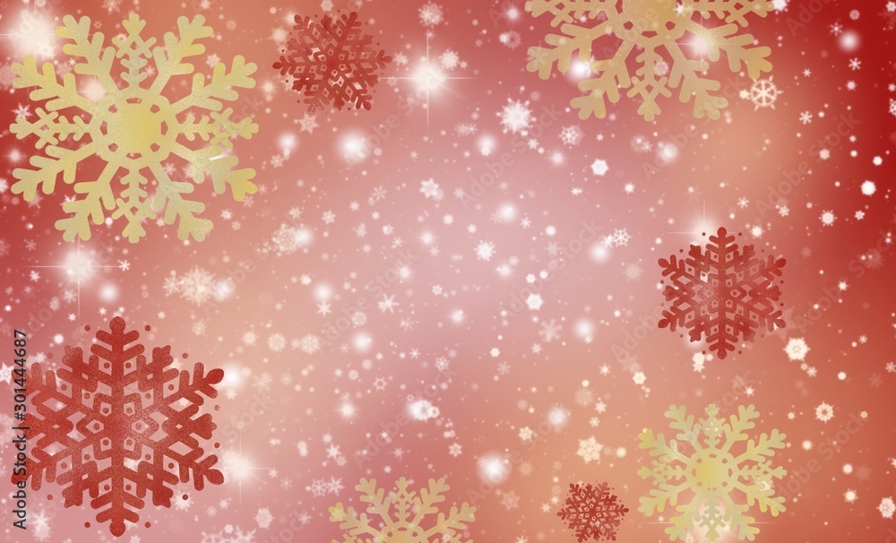 Red abstract background winter with snowflakes and starts light blurred for Christmas new year. Red abstract background winter with snowflakes and starts light blurred for Christmas new year.