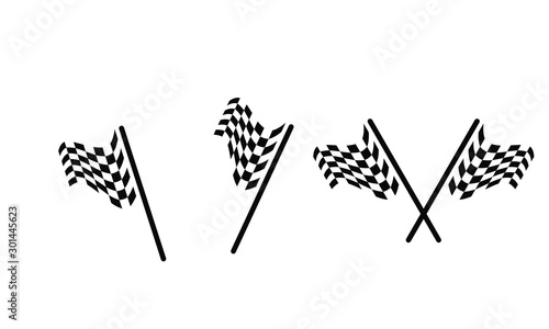 Race flag logo icon, modern simple design illustration vector template 