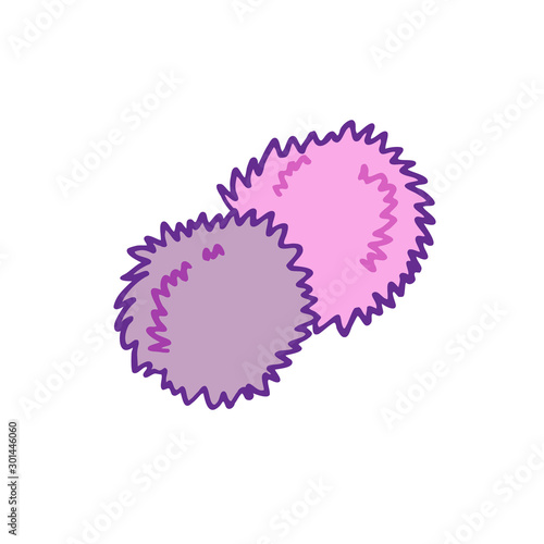 cheerleader pom poms doodle icon, vector illustration