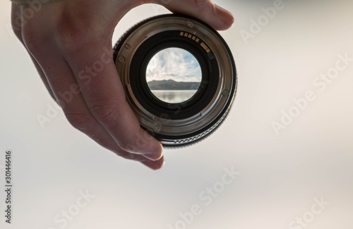 view through lens