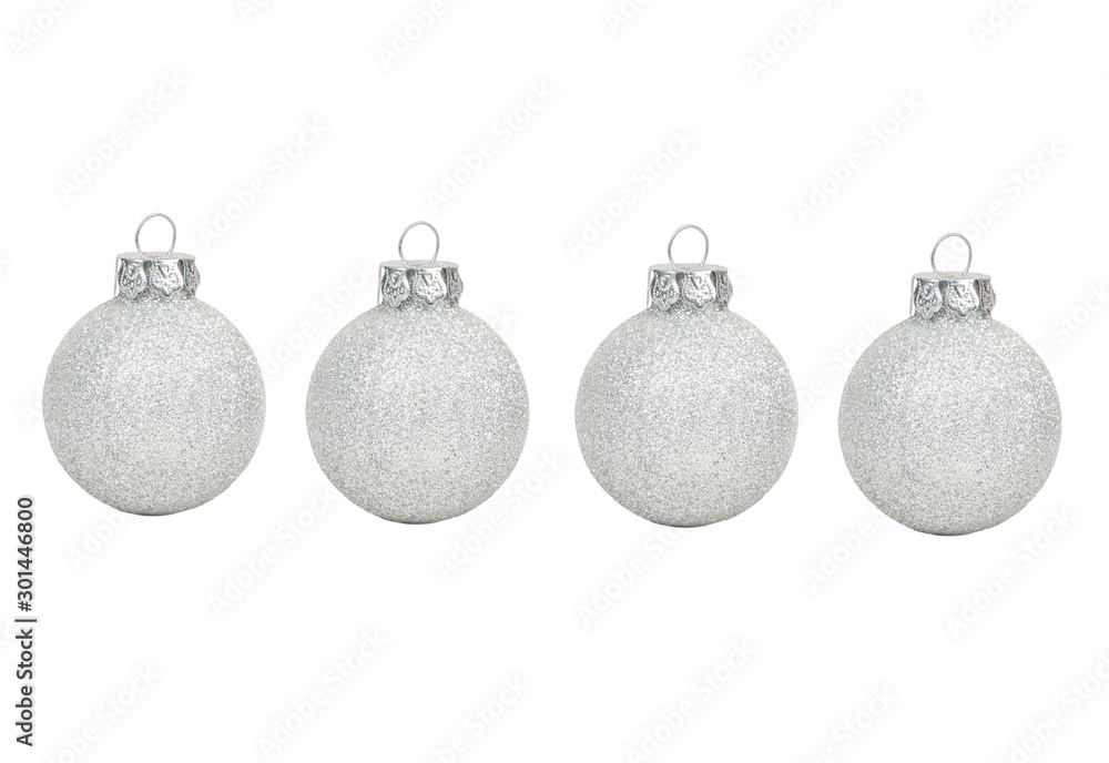 Four silver Christmas ball Four silver Christmas ball