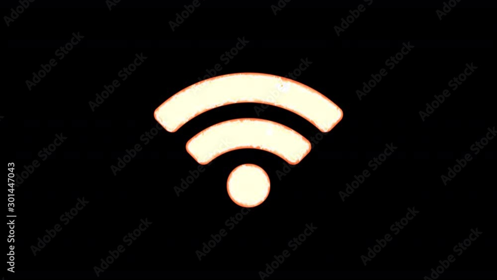 Symbol wifi burns out of transparency, then burns again. Alpha channel Premultiplied - Matted with color black Symbol wifi burns out of transparency, then burns again. Alpha channel Premultiplied - Matted with color black