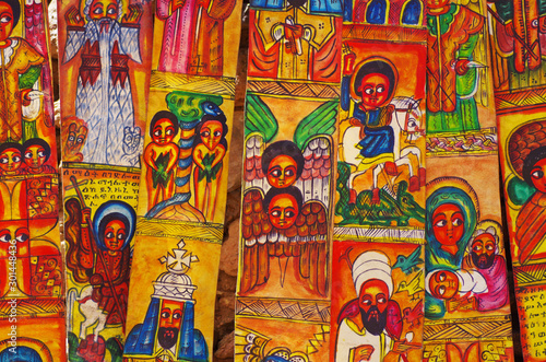 Traditional Ethiopian artwork for sale near Lake Tana in Ethiopia photo