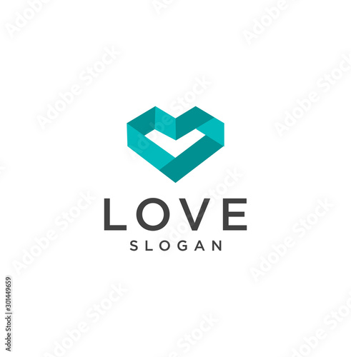 Love heart  Logo Design . Love heart abstract logo Design Inspiration Vector Illustration