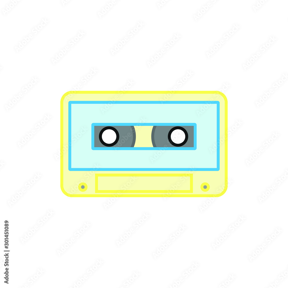 cassette tape simple shapes icon vector cassette tape simple shapes icon vector