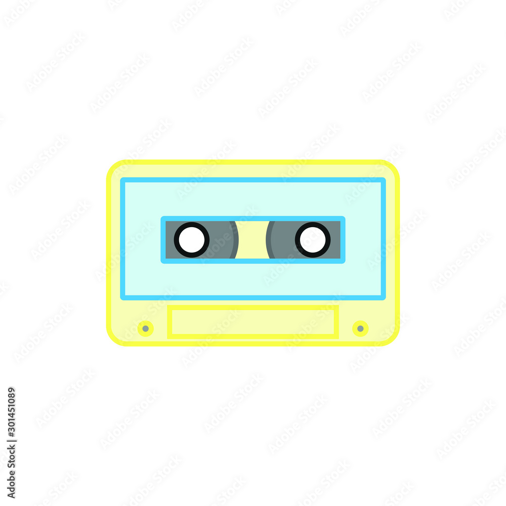 cassette tape simple shapes icon vector