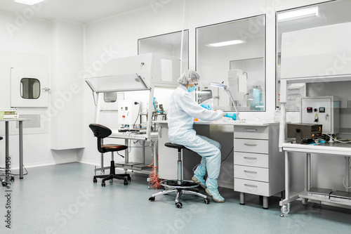 Laboratory for the production of biomaterials. People do research.