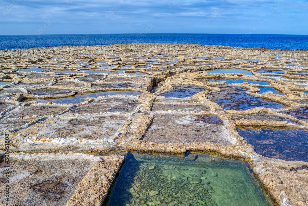 Salt Pans near Xwieni Bay, Marsalforn, Gozo, Malta, Europe