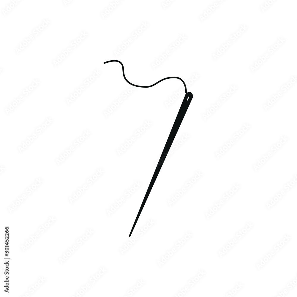Sewing needle and thread icon vector Sewing needle and thread icon vector