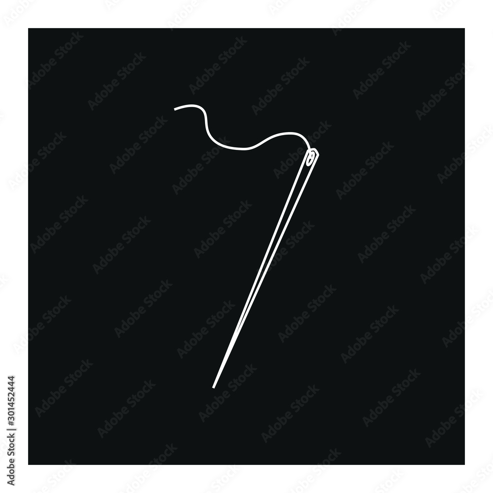 Sewing needle and thread icon vector Sewing needle and thread icon vector