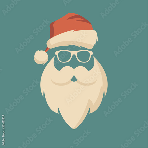 Christmas santa flyer, brochure, poster. Hipster style.	