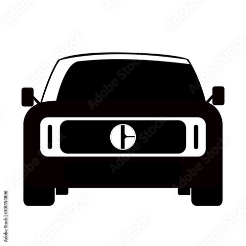 SUV front car brown vector illustration isolated