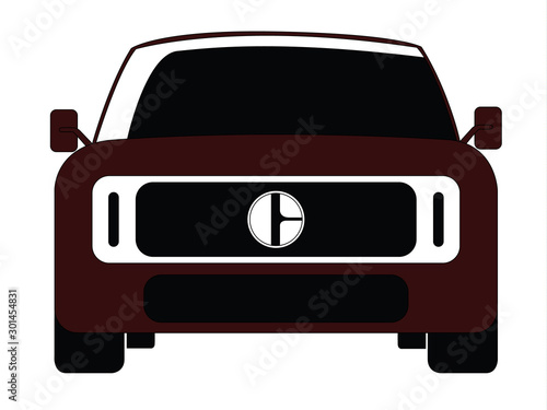 SUV front car brown vector illustration isolated