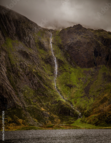 waterfall in snowdonia mountain