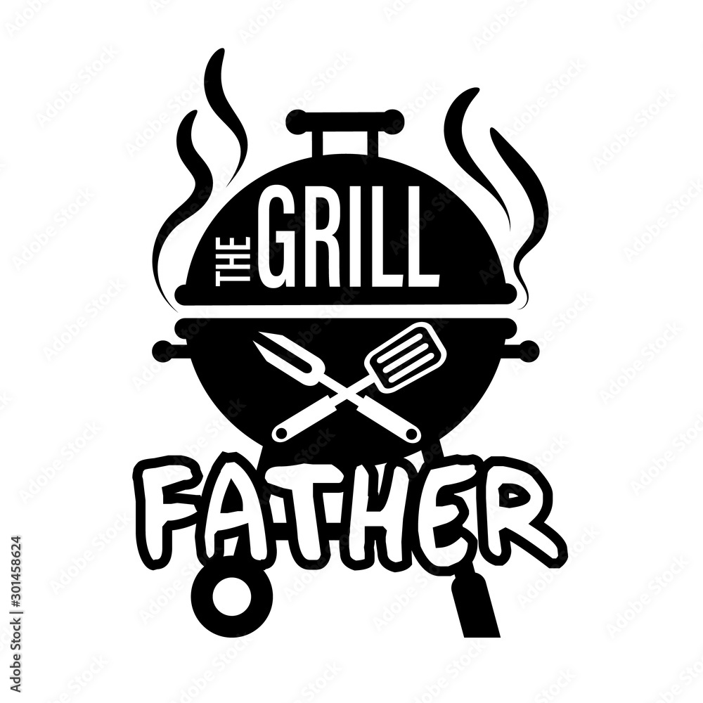 Fathers day vector file. Grill party decor. BBQ clip art. Isolated on ...