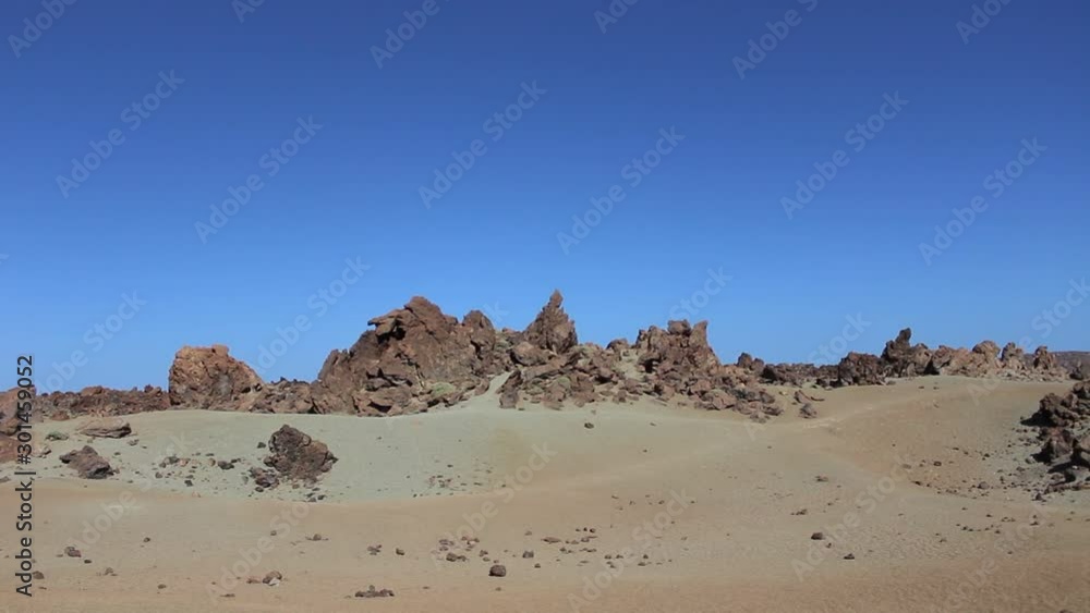 Left-Right Panoramic view of a place similar to the Mars Landscape. Teide Vulcan Mountain, National Park in Tenerife, canary Island. HD Video Left-Right Panoramic view of a place similar to the Mars Landscape. Teide Vulcan Mountain, National Park in Tenerife, canary Island. HD Video