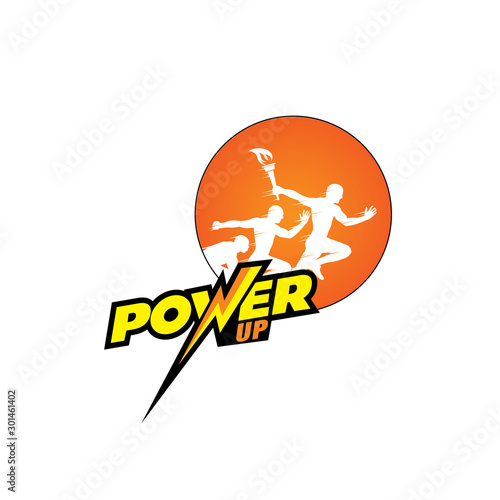 Power-up Logo vector template eps for your company, industry purpose ready to use