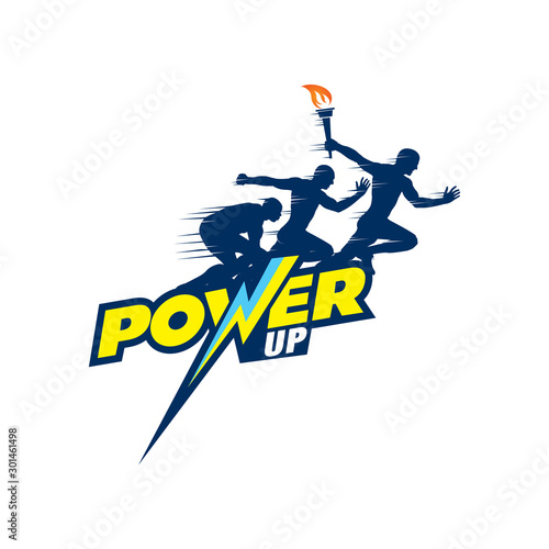 Power-up Logo vector template eps for your company, industry purpose ready to use