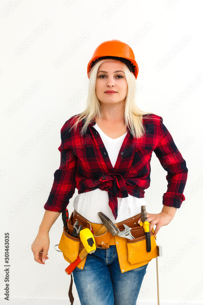 Sexy young woman construction worker Sexy young woman construction worker