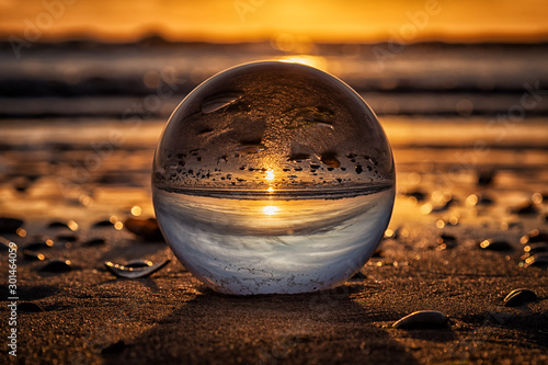 sunset in crystal ball photo