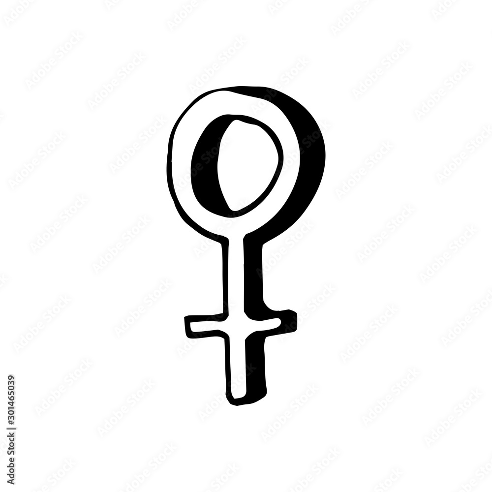 Hand drawn doodle illustration. Women concept design. Symbols of feminism and body positivity movement. Hand drawn doodle illustration. Women concept design. Symbols of feminism and body positivity movement.