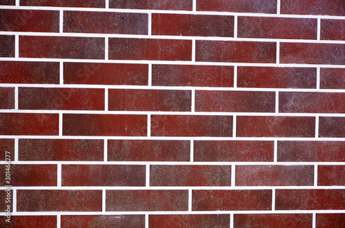 Texture of red brick wall, it can be used as a background 