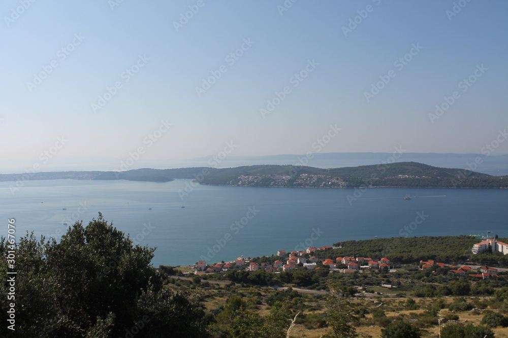 Top view of the Croatian coast and nearby Islands