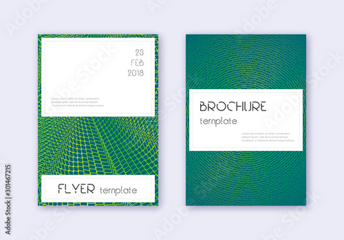 Stylish cover design template set. Green abstract 