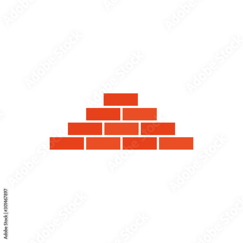Isolated construction bricks flat design