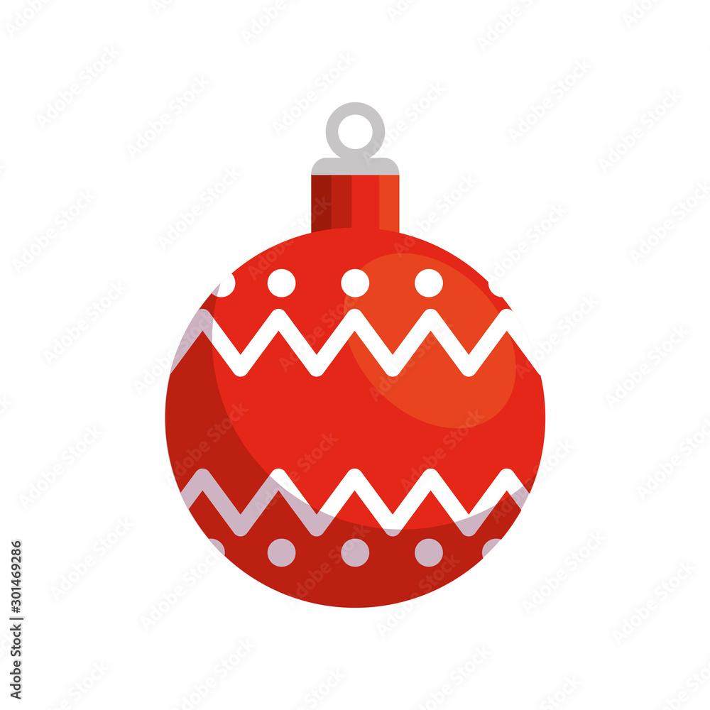 Fototapeta premium ball red christmas decoration isolated icon vector illustration design