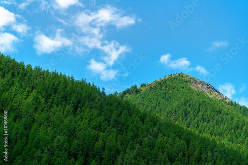 Mountainous landscape, picture mountain range in the summer day.