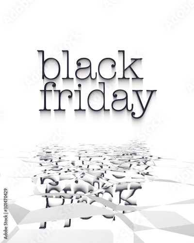 black-friday testo riflesso su ghiaccio rotto