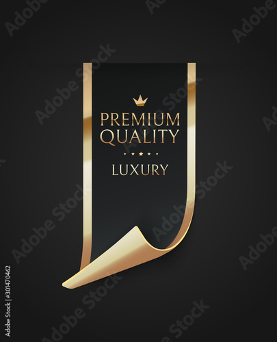 Premium quality vector badges. Luxury black labels. Vector illustration