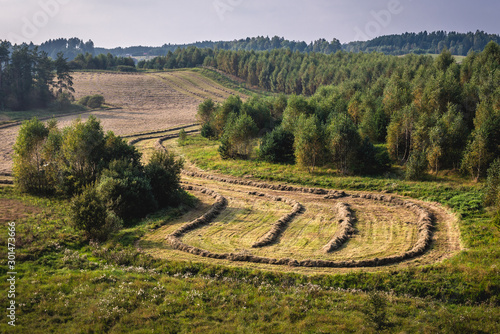 Fields and meadows in Cassubia region of Poland