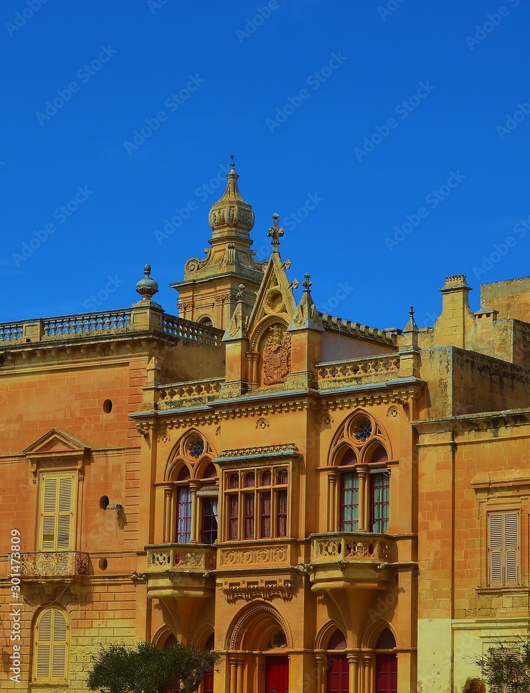 architecture of Mdina, the most ancient city of Malta