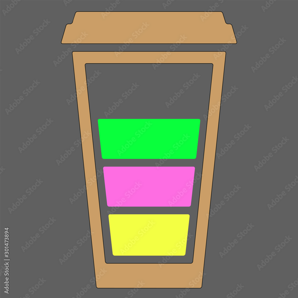 Vector icon of a filled coffee glass. Vector icon of a filled coffee glass.