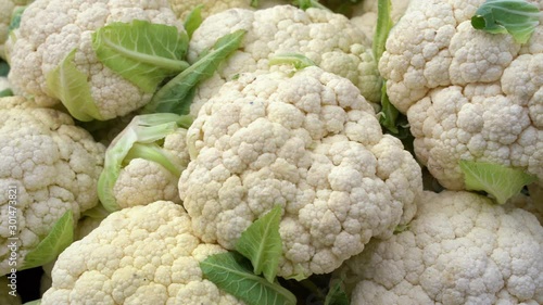 fresh ripe cauliflower close up