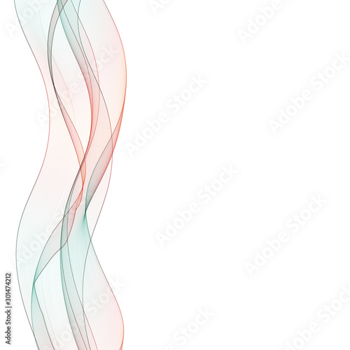 Abstract color wave pattern. vector curves. eps 10