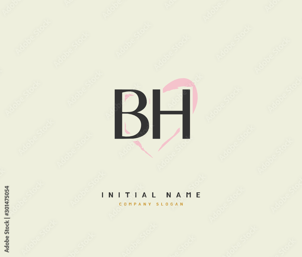B H BH Beauty vector initial logo, handwriting logo of initial signature, wedding, fashion, jewerly, boutique, floral and botanical with creative template for any company or business. B H BH Beauty vector initial logo, handwriting logo of initial signature, wedding, fashion, jewerly, boutique, floral and botanical with creative template for any company or business.