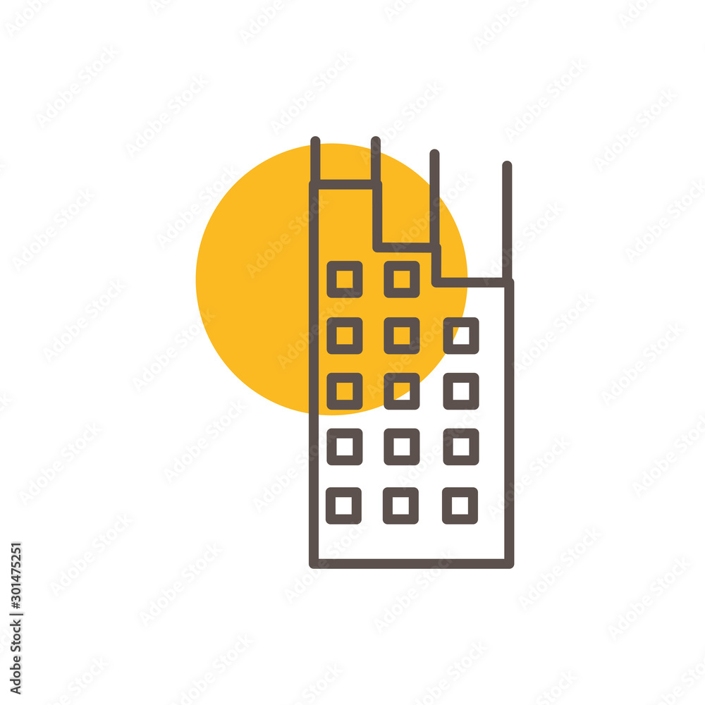 Isolated construction building line design Isolated construction building line design