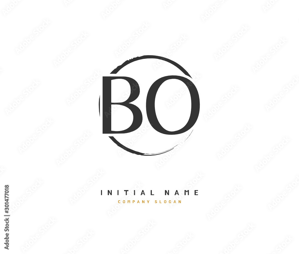 B O BO Beauty vector initial logo, handwriting logo of initial signature, wedding, fashion, jewerly, boutique, floral and botanical with creative template for any company or business.