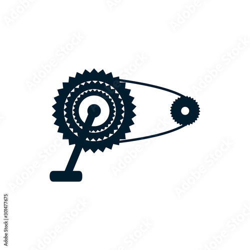 Isolated cycling pedal icon flat design